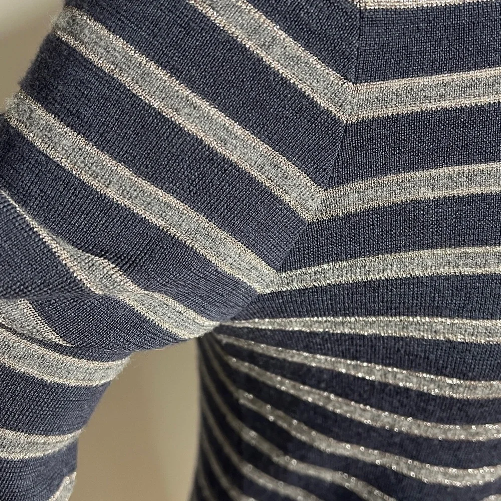 Brunello Cucinelli Sz L Virgin Wool Cashmere Long Sleeve T-Shirt Fitted Sweater